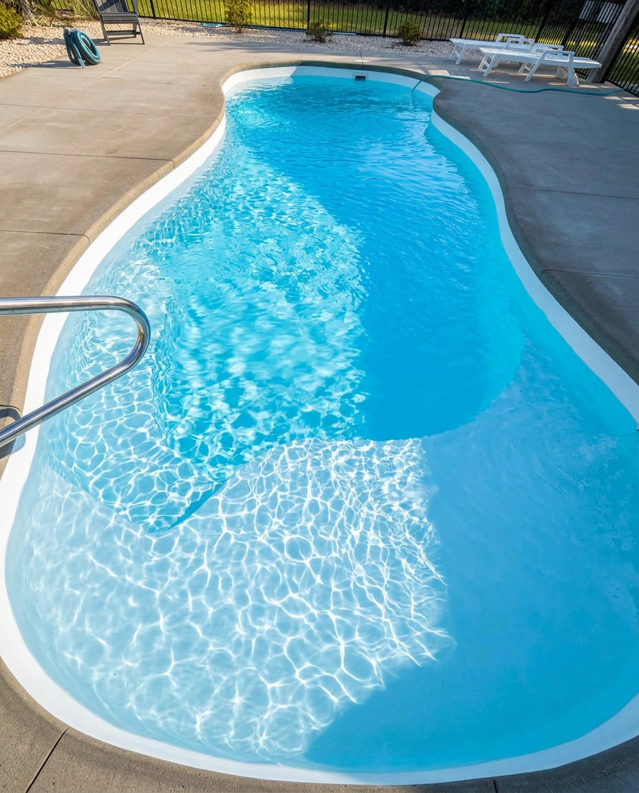 Freshly cleaned freeform pool